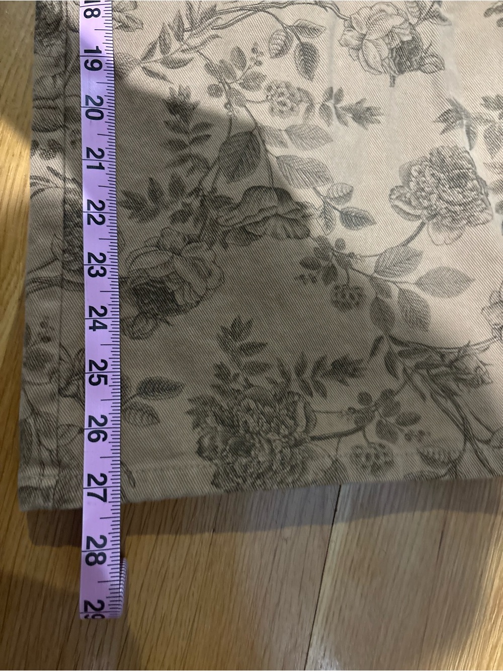 Allie Rose Tan Floral Toile Sailor Button Wide Leg Pants Cottagecore M - Picture 8 of 8